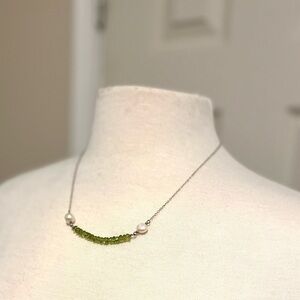 Elegant Peridot and Sterling Silver Necklace